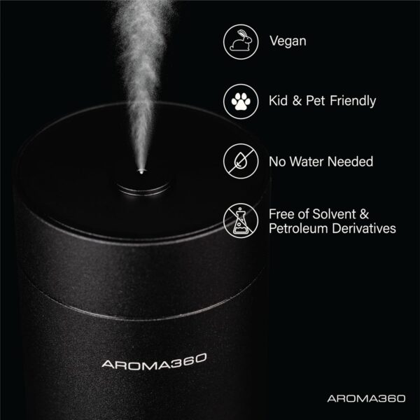Wireless Pro Essential Oil Diffuser - 600 sq ft Coverage - Cordless & Portable with Remote - Aromatherapy Scent Diffuser - Home, Spa, Office & Business - Air Freshener - Midnight Black - Image 7