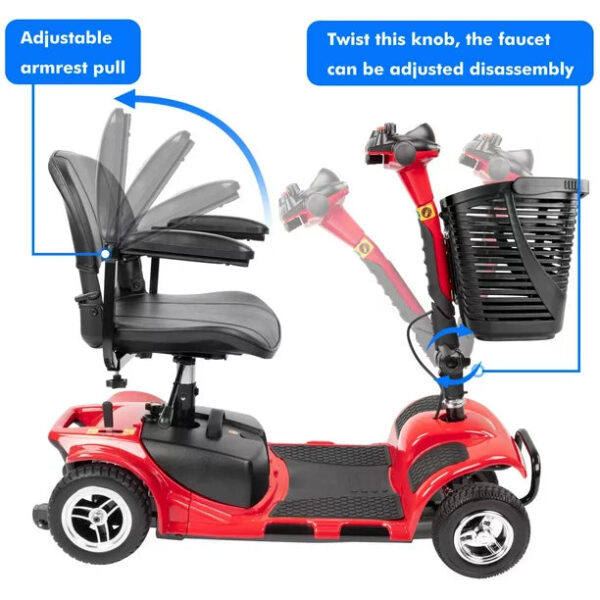 UltraLite Mobility 4-Wheel Scooter, Portable & Lightweight, 14-Mile Range, Model A898 - Image 4
