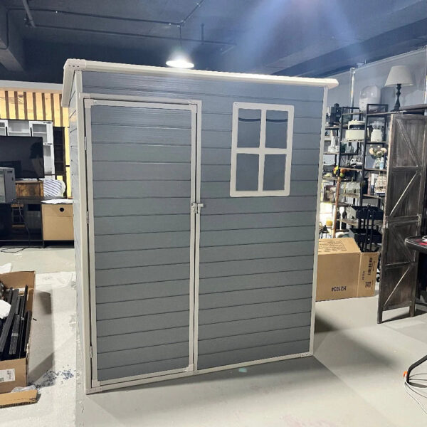 5' x 3' Resin Utility Storage Shed with Window, Grey - Image 3