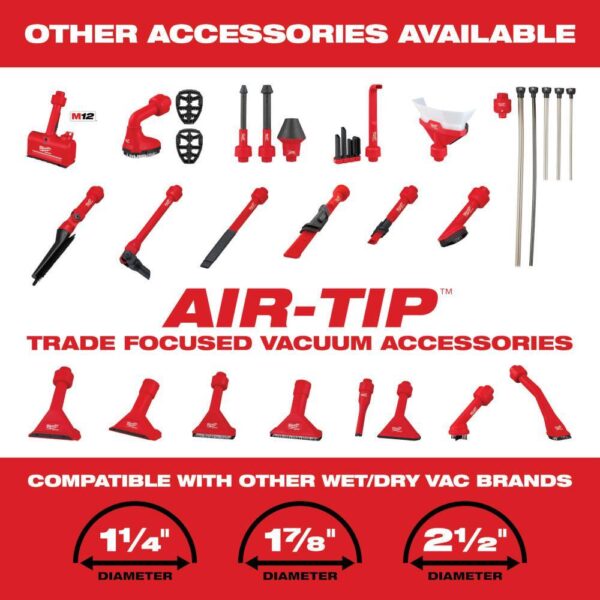 0920-20-48-11-1880-48-11-1862 M18 FUEL 9 Gal. Cordless DUAL-BATTERY Wet/Dry Shop Vacuum w/XC 8.0 Ah Battery High Output 6.0Ah Batteries (2-Pack) - Image 25