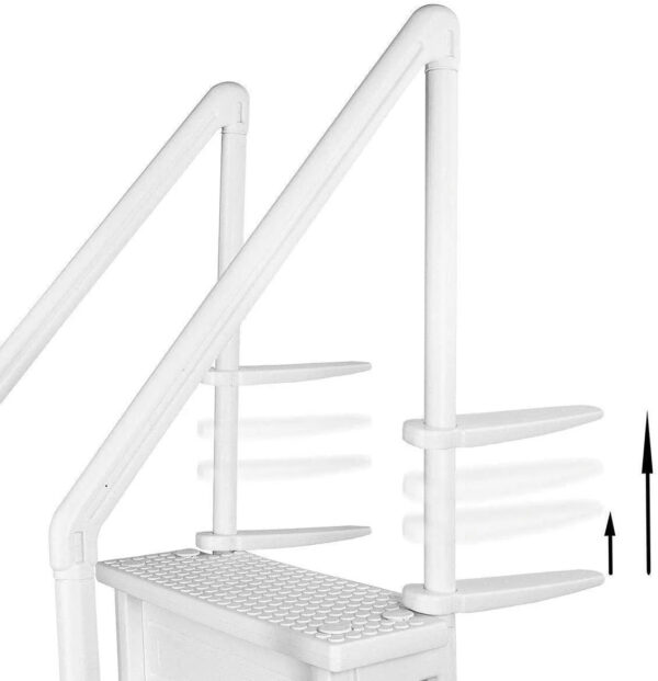 Aqua Select Above Ground Anti-Slip Pool Steps to Deck | Safety Swimming Pool Ladder | Designed for Above Ground Swimming Pools | Holds Up to 400 Pounds | White - Image 6