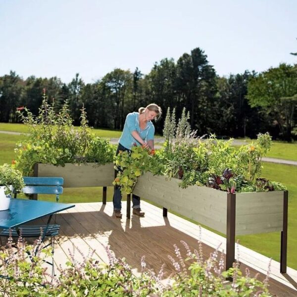 Watering Eco-Stained Elevated Planter Box - Image 7