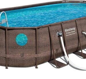 18ft x 9ft x 48 inch Swimming Pool Set with Pump and Maintenance Kit