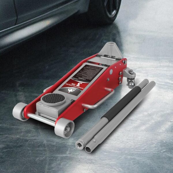 Aluminum and Steel Car Jack, 3 Ton (6,600 LBs) Hydraulic Floor Jack with Dual Piston Quick Lift Pump, Lifting Range 3-15/16" min to 18-5/16" max, Red - Image 27