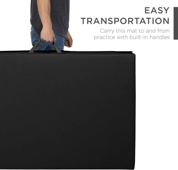 10ftx4ftx2in Folding Gym Mat 4-Panel Exercise Gymnastics Aerobics Workout Fitness Floor Mats w/Carrying Handles - Image 5