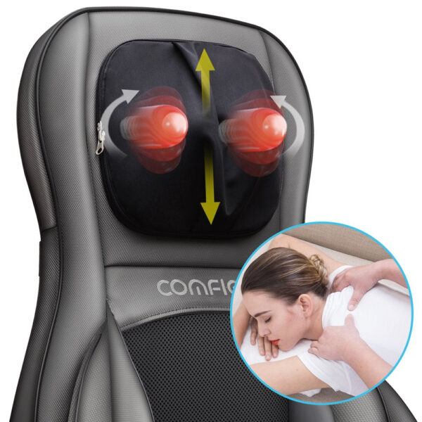 Comfier Shiatsu Neck Back Massager with Heat, Air Compression Massage Chair Pad - Image 6