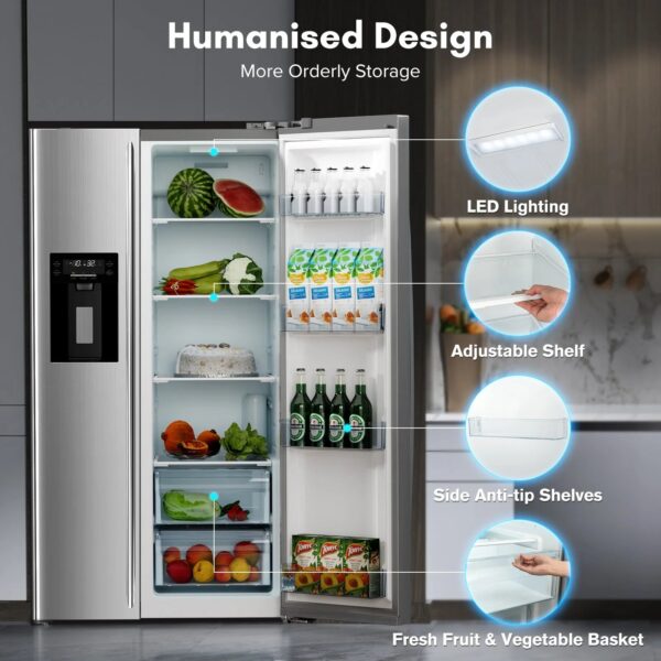 36" Side By Side 20.01 Cu. ft. Built-in Refrigerator with Freezer & Ice Maker Included - Image 13