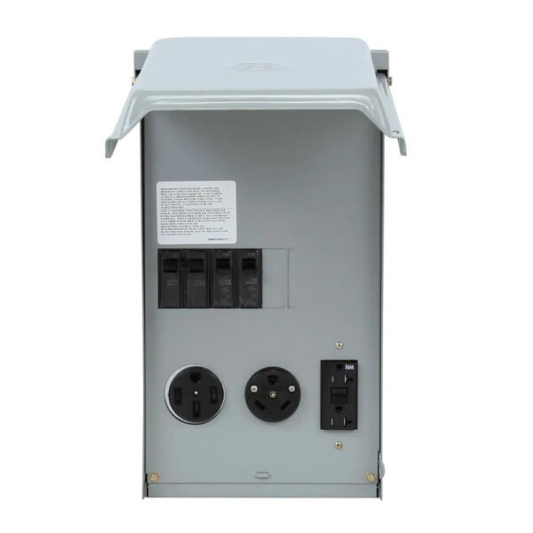 Weatherproof RV Power Panel – 50 Amp & 30 Amp Receptacles, 20 Amp GFCI, NEMA 3R Enclosure - Image 2