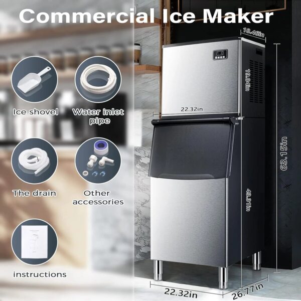 Antarctic Star Commercial Ice Maker Machine Freezer Large Storage - Image 6