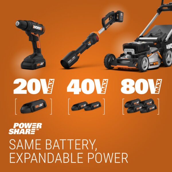 Worx 40V Cordless Lawn Mower 14′′ with Intellicut, Mulching, 2x20V 4.0Ah Batteries and Charger Included - Image 10
