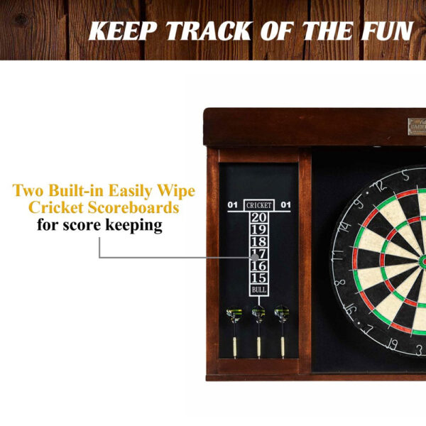 Barrington 40 Inch Dartboard Cabinet with LED Lights, 40 Inch X 4.375 Inch X 24.625 Inch - Image 5