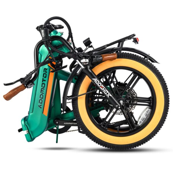 Addmotor M-160 750W Folding Electric Bike, 20′′ Step-Thru Fat Tire, 100 Mi Range, Torque Sensor, Hydraulic Brakes, Sky Blue - Image 8