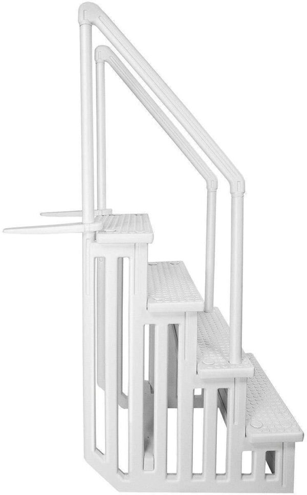 Aqua Select Above Ground Anti-Slip Pool Steps to Deck | Safety Swimming Pool Ladder | Designed for Above Ground Swimming Pools | Holds Up to 400 Pounds | White - Image 3