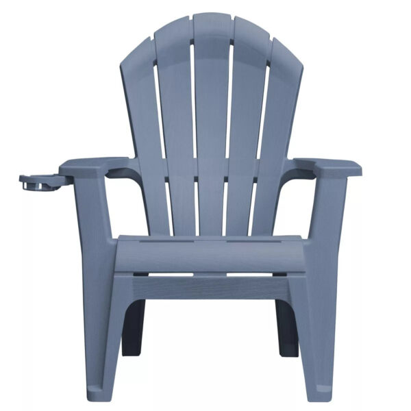 Adams Deluxe RealComfort Adirondack Patio Chair, Denim Blue, Weather-Resistant Resin, No Assembly Needed - Image 2