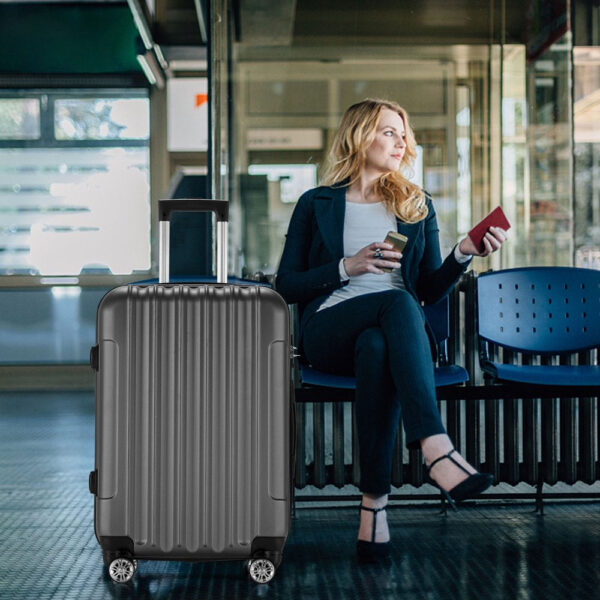Zimtown 4 Piece Luggage Set, ABS Hard Shell Suitcase Luggage Sets Double Wheels with TSA Lock - Image 3