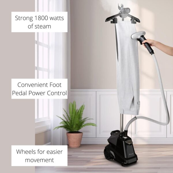 SALAV Commercial Full-Size Garment Steamer with Foot Pedals and Extra Large 3L Water Tank - Image 2
