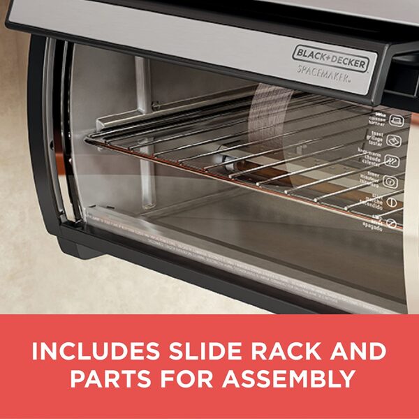 BLACK+DECKER Spacemaker Under-Counter Toaster Oven, Black/Stainless Steel, TROS1000D - Image 4