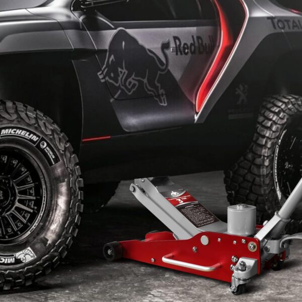 Aluminum and Steel Car Jack, 3 Ton (6,600 LBs) Hydraulic Floor Jack with Dual Piston Quick Lift Pump, Lifting Range 3-15/16" min to 18-5/16" max, Red - Image 50