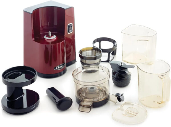 Vertical Masticating Juicer, 43 RPM Compact Cold Press Juicer Machine with Automatic Pulp Ejection, 150 W, Red - Image 4