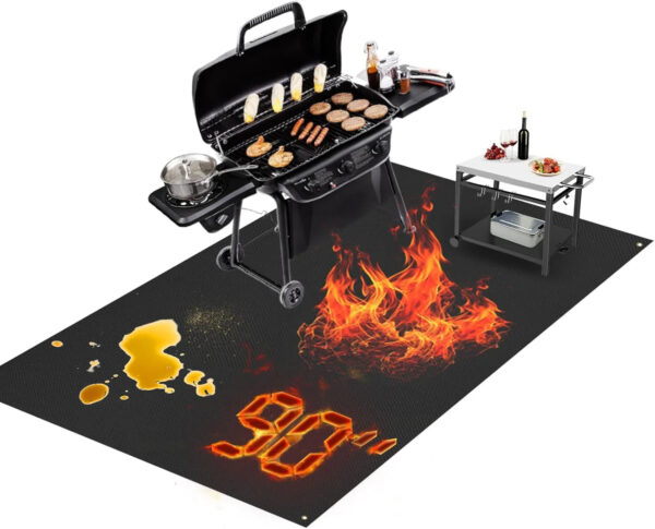 90x48 inch Extra Large Grill Mat for Outdoor Grill, Fireproof Deck Grill Mat