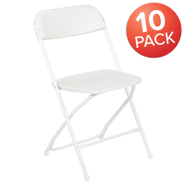 10-Pack White Standard Folding Chair with Solid Seat (Indoor) - Image 17
