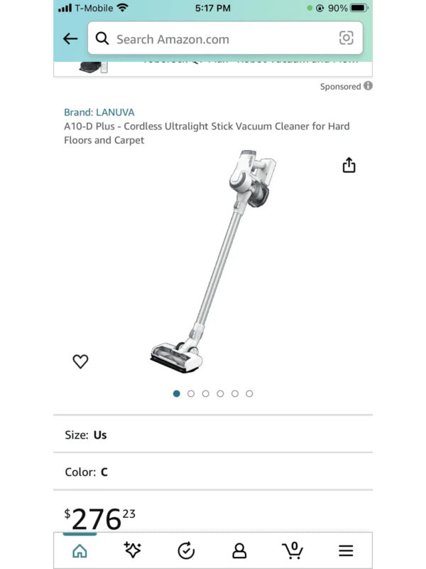 A10-D Plus - Cordless Ultralight Stick Vacuum Cleaner for Hard Floors and Carpet - Image 3