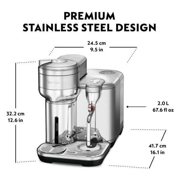 Breville Nespresso Vertuo Creatista BVE850BSS, Brushed Stainless Steel - Image 7