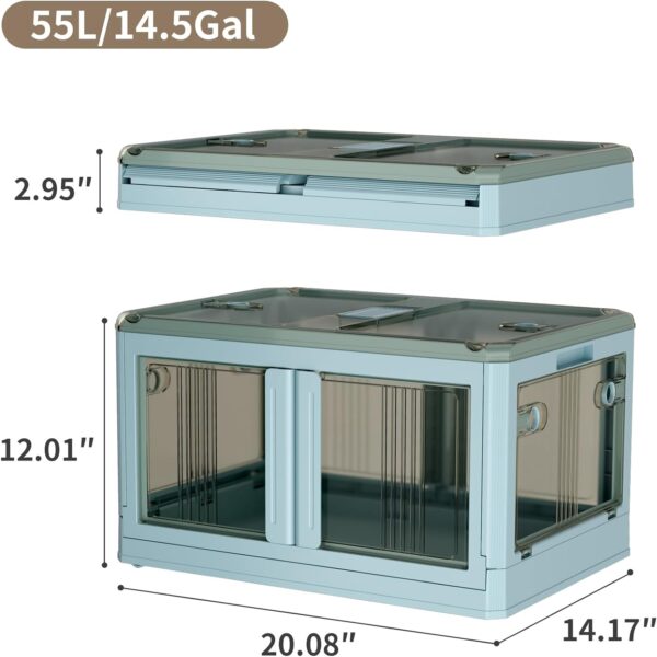 14.5 gallon foldable storage bins with LIDS, 6 packs, 5 open stackable storage bins, plastic storage bins - Image 6