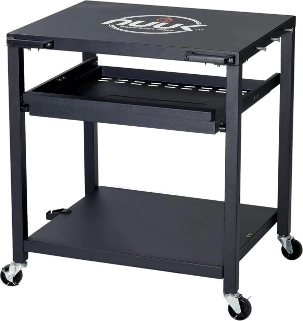 Three-Shelf Heavy Duty Rolling Outdoor Pizza Oven Table, 24" x 30