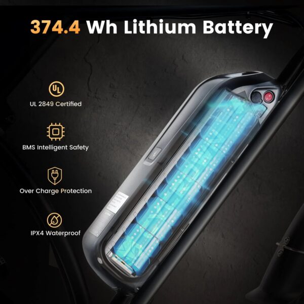 W1-CycRun Electric Bike for Adults 750W Motor with 36V 10.4 Battery, 20MPH 55Miles Moped Style Ebike for Adults, 20" Fat Tire Commuting Off Road Mountain Ebike - Image 3