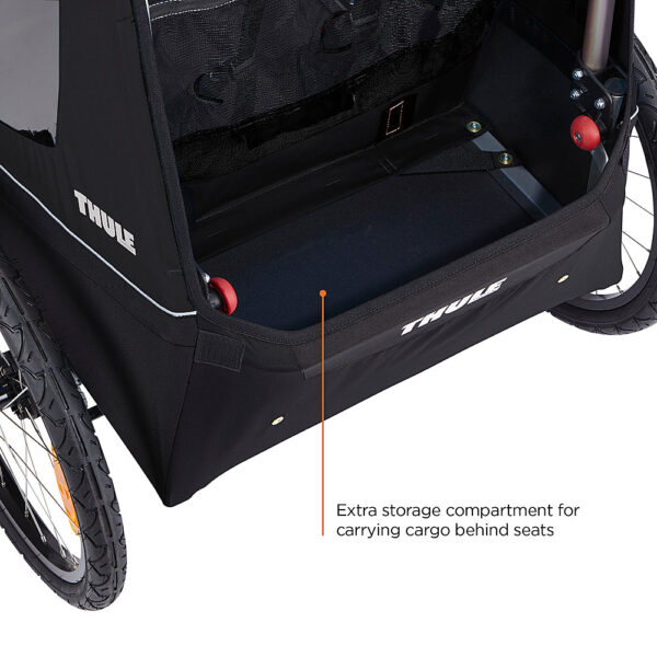 Thule – Coaster XT 2-Seat Bicycle Trailer and Stroller – Black - Image 5
