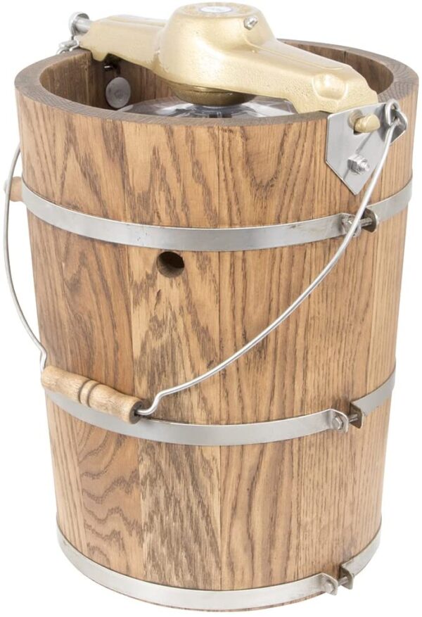 6 qt Country Ice Cream Maker – Classic Wooden Tub – Hand Crank - Image 2