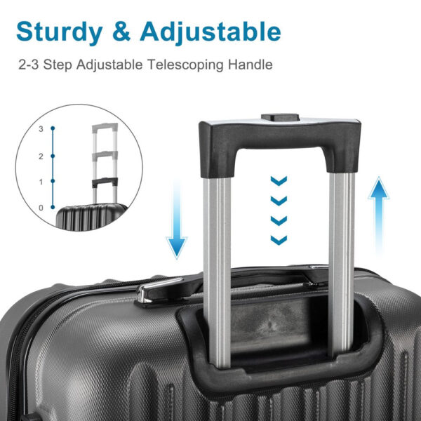 Zimtown 4 Piece Luggage Set, ABS Hard Shell Suitcase Luggage Sets Double Wheels with TSA Lock - Image 2