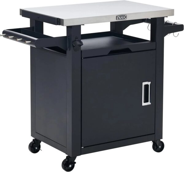 42-Inch Rolling Outdoor Kitchen Island and BBQ Serving Cart - Image 2