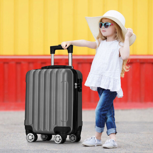 Zimtown 4 Piece Luggage Set, ABS Hard Shell Suitcase Luggage Sets Double Wheels with TSA Lock - Image 9