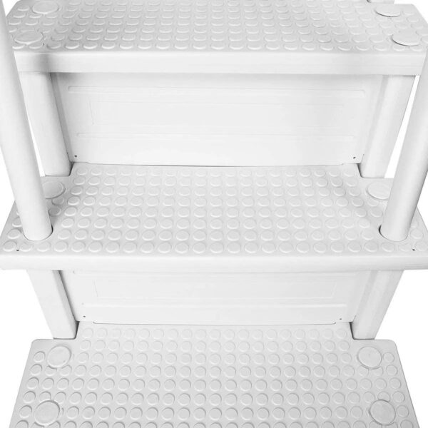 Aqua Select Above Ground Anti-Slip Pool Steps to Deck | Safety Swimming Pool Ladder | Designed for Above Ground Swimming Pools | Holds Up to 400 Pounds | White - Image 7
