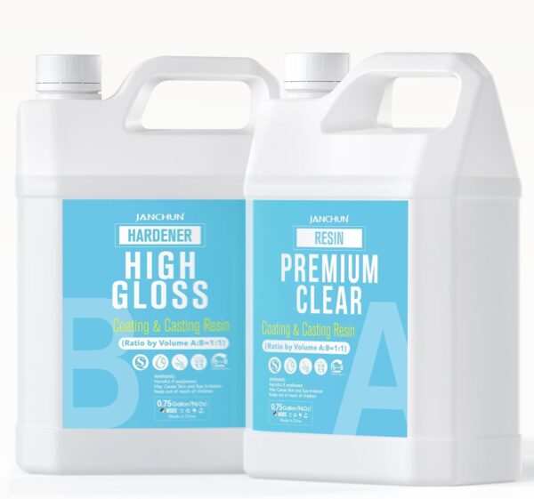 2 Gallon Epoxy Resin + 2 Gallon Epoxy Hardener, High Gloss Coating for River Table Tops, Art Casting Resin, Jewelry Making, DIY, Tumblers, Molds, Art Painting, Fast Curing Resin - Image 2