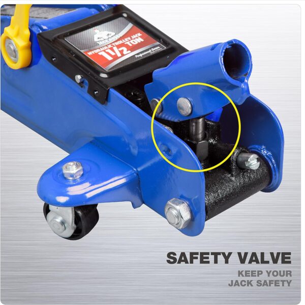 Aluminum and Steel Car Jack, 3 Ton (6,600 LBs) Hydraulic Floor Jack with Dual Piston Quick Lift Pump, Lifting Range 3-15/16" min to 18-5/16" max, Red - Image 32
